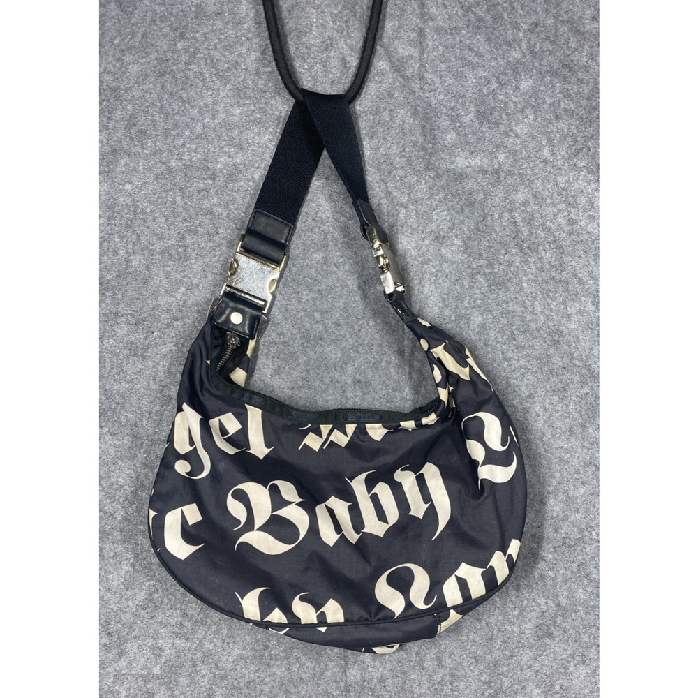 L.A.M.B Gwen Stefani Purse Black White Nylon Medium LeSportsac Y2K Vintage